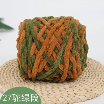 Fil à tricoter Chenille 100g/boule, ligne de bande de glace douce, fil de coton, fil de laine pour bricolage, écharpe à tricoter à la main, laine épaisse, vente en gros