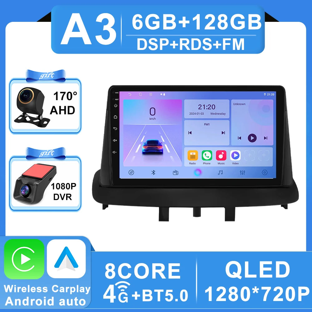 Android 16 pour Renault Megane 3 Fluence Samsung SM3 2008 - 2017 lecteur multimédia DSP CarPlay GPS autoradio