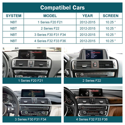 Écran d'affichage multimédia sans fil CarPlay Android Auto, 10.25'12.3', pour BMW série 1 2 3 4 F20 F21 F22 F30 F31 F32 F33