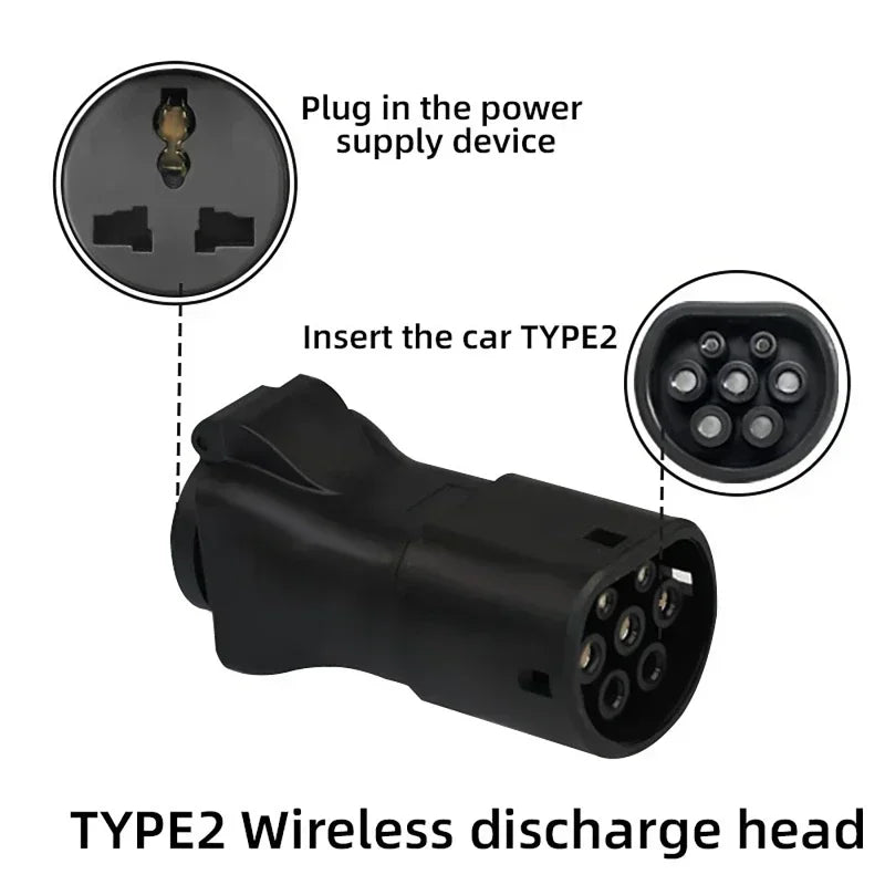 Adaptateur de chargeur de voiture électrique V2L, prise pour décharge BYD 16A 3.5kW Type 2, outil de chargement de véhicule électrique pour charger Schuko