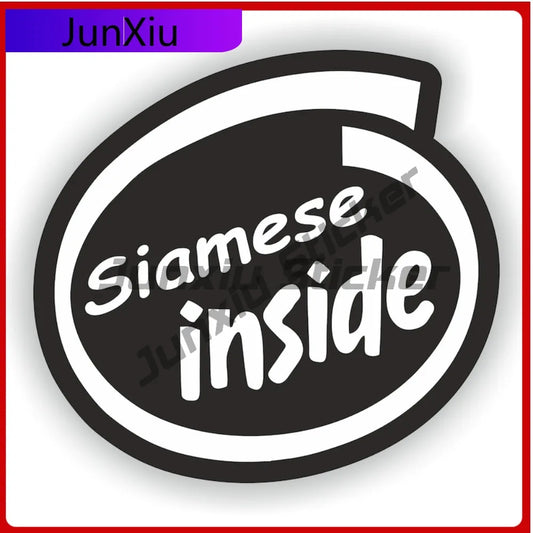Autocollant intérieur de chat siamois créatif, autocollants personnalisés anti-rayures pour voiture Suv côté Camping Suv Scooter électrique