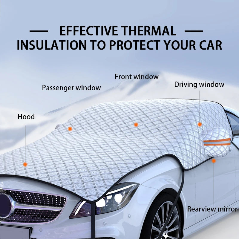 SEAMETAL Housse de neige pour fenêtre de voiture améliorée Pare-brise de grande taille avec housse de capot universelle pour berline Suv Hatchback