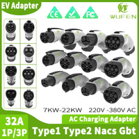WUFEN pour 4 adaptateur de chargeur EV Standard Type 1/Tesla vers Gbt convertisseur 7kw Type 2/gbt à J1772 adaptateur 32A charge de voiture électrique