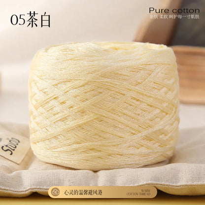Fil de coton de bambou 100g pour tricoter le fil de coton, ligne Croche, tissu en soie de styliste, frais en été, fil pour bébé tricoté
