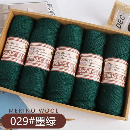 Fil de laine mérinos épais au Crochet à la main, 500 g/ensemble, pour chapeaux, manteaux, pulls, fil de laine mérinos doux pour la peau, gonflé, doux et chaud