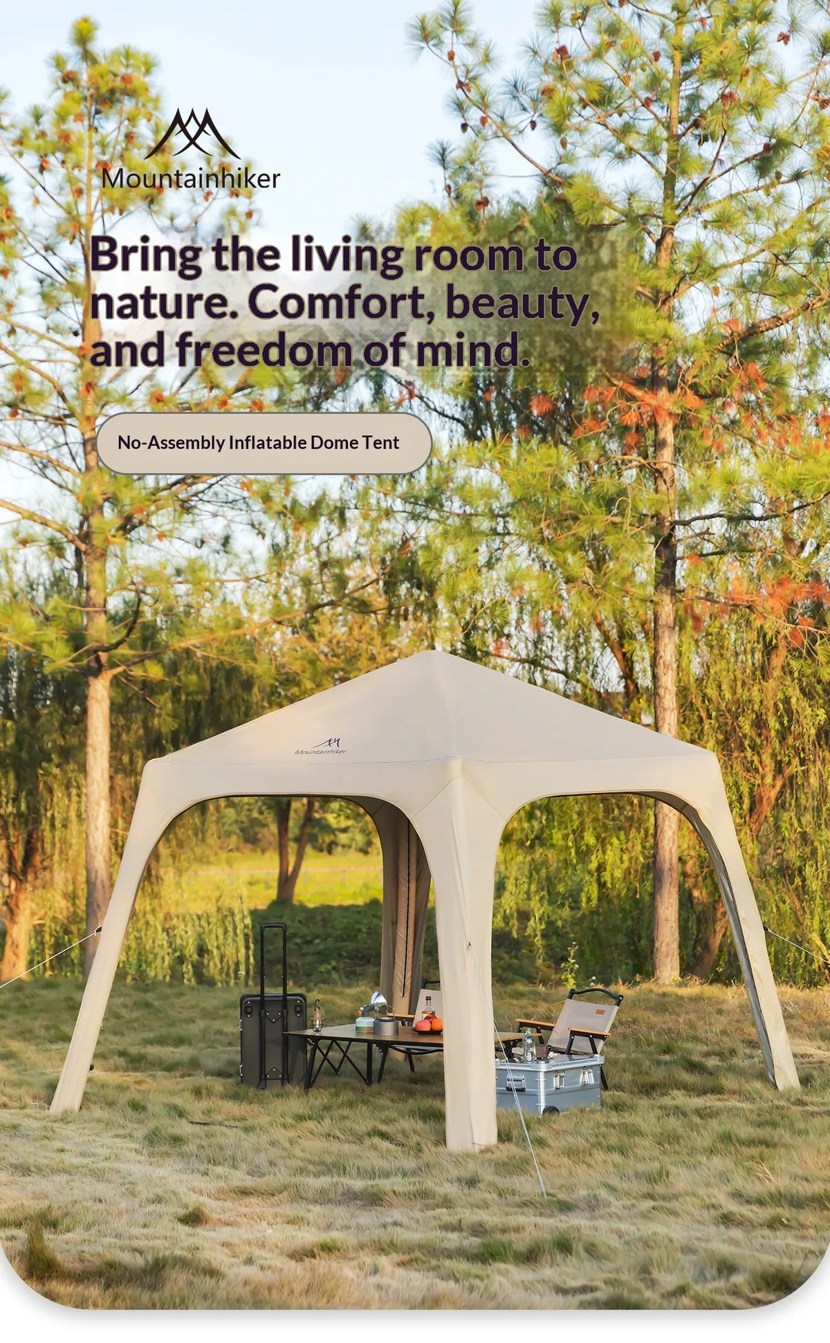 Tente dôme gonflable portable imperméable pour le camping en plein air Mountainhiker, grande capacité pour plusieurs personnes, auvent de parc, auvent de pique-nique