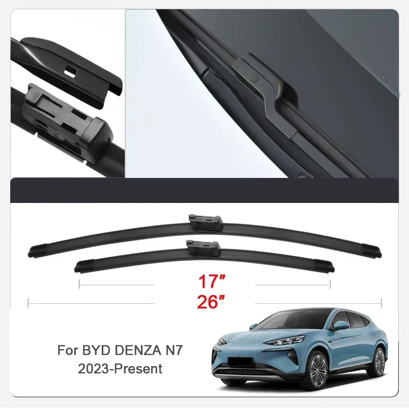 Essuie-glace de pare-brise de voiture, 2 pièces, en caoutchouc de nettoyage pour BYD DENZA D9 N7 Z9 Z9GT FCB LEOPARD 5 8 B5 B8 YANGWANG U7 U8 U9 2023 – 26