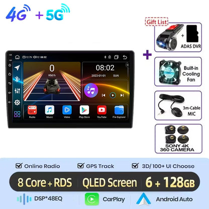 Autoradio multimédia vidéo avec navigation GPS Android16 CarPlay sans fil pour Ford New Transit 2009-2019 Focus 2005-2010