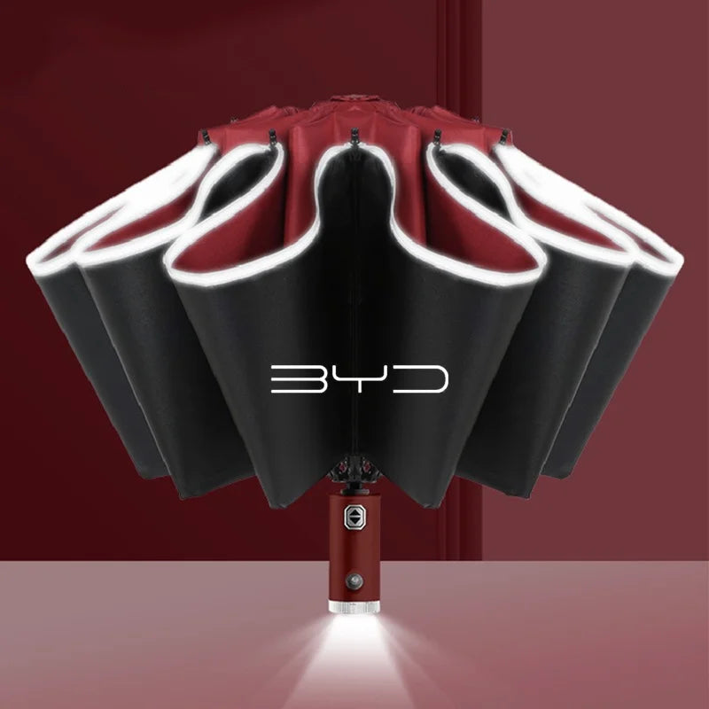 Parapluie automatique avec bande de coulée LED, vent de pluie pour BYD Tang F3 E6 Atto 3 Yuan Plus Song Max F0 G3 I3 Ea1 Dmi