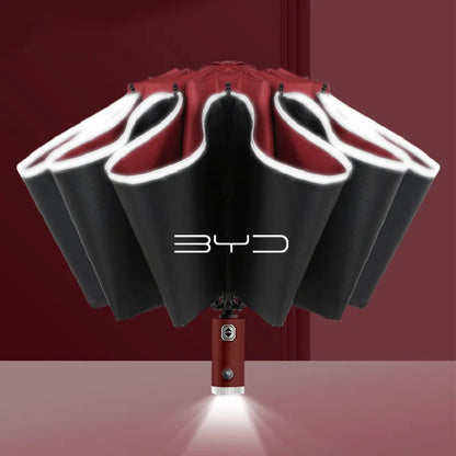 Parapluie automatique avec bande de coulée LED, vent de pluie pour BYD Tang F3 E6 Atto 3 Yuan Plus Song Max F0 G3 I3 Ea1 Dmi
