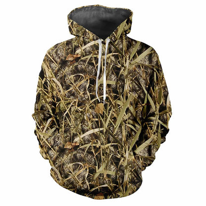 Camouflage chasse animaux en plein air Camouflage printemps et automne hommes à capuche rue tendance ample confortable haut décontracté vêtements