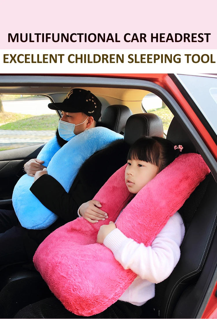 Oreiller de voiture ceintures de sécurité oreillers couverture voiture enfants voyage oreillers de couchage ceinture de sécurité automatique coussin en peluche épaulière Animal mignon
