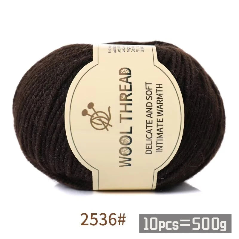 500g 290 Fil de laine d'alpaga peigné moyennement grossier, kit de matériel de tricot fait à la main chaud et à la mode pour l'automne et l'hiver, plusieurs couleurs de boules de fil pour fabriquer des pulls, des foulards