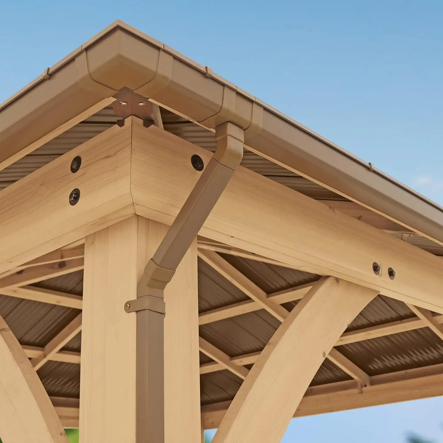 Kit de gouttières pour gazebo 12x14, système complet avec 4 tuyaux de descente pour auvent extérieur, personnalisé