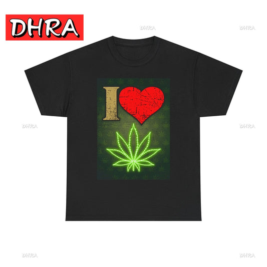 J'aime la mauvaise herbe t-shirt drôle graphique de mauvaises herbes 420 unisexe t-shirt en coton lourd moderne doux jeune t-shirt Hiphop motivation artistique T-shirts