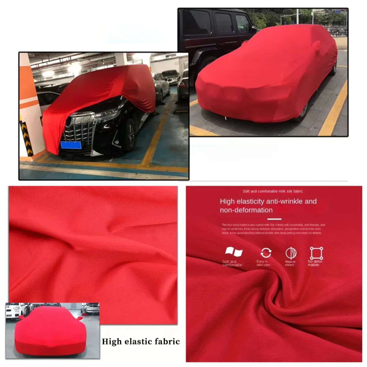Housse de voiture extensible universelle, résistante au soleil, coupe-vent, anti-poussière, résistante aux rayures, Protection UV pour voiture de sport, berline, SUV, style de beauté