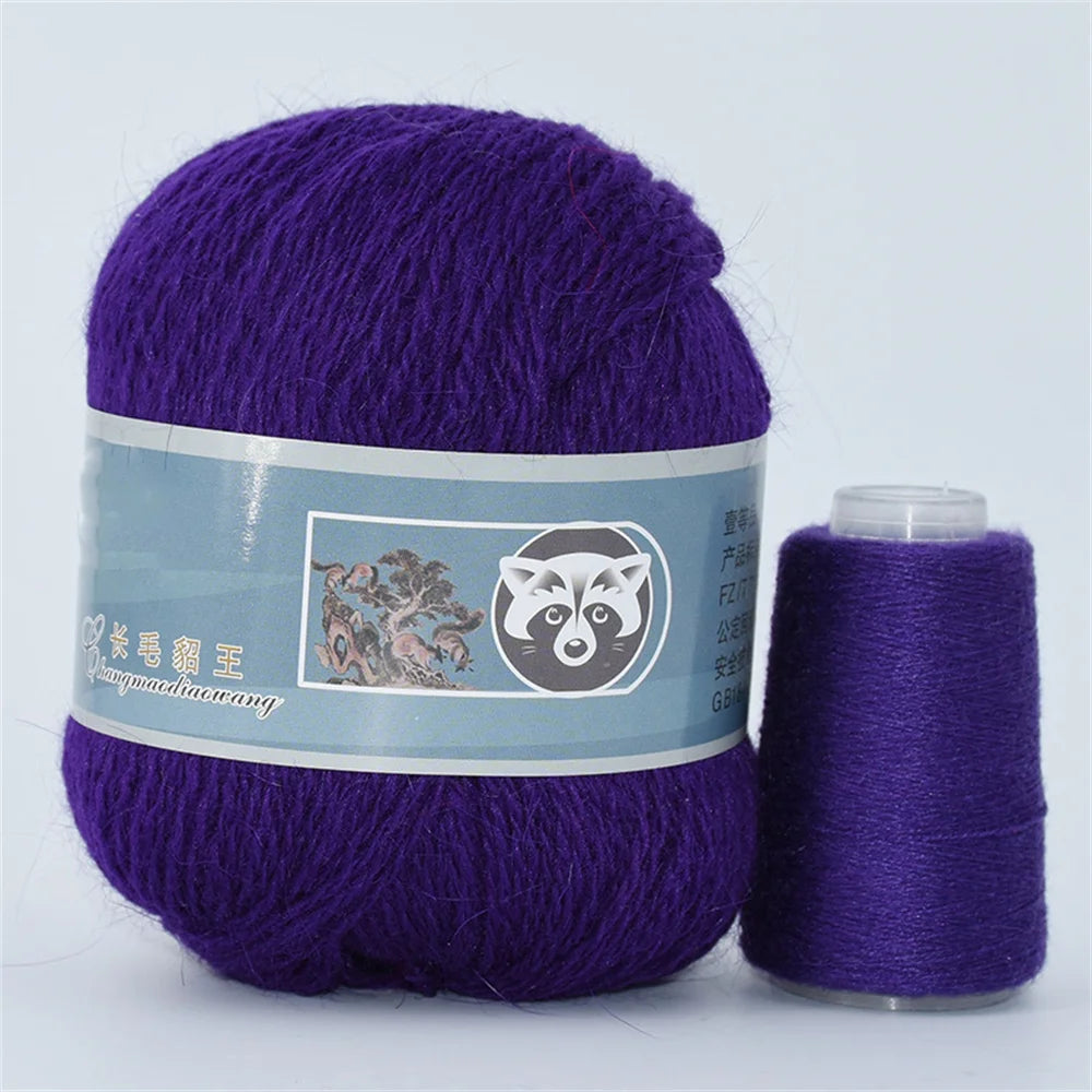 Fil de fourrure de vison pour fils pour tricoter et Crochet, fil de t-shirt en dentelle à 2 plis pour tricoter à la main, couture, 1 écheveau 340 M 50 + 20g
