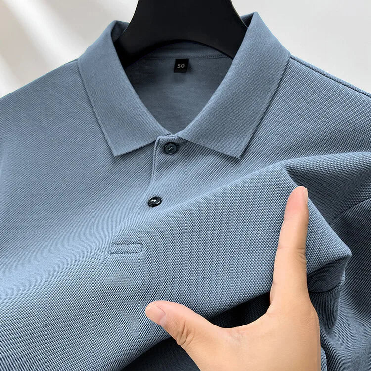 قميص بولو قطني بأكمام طويلة، تي شيرت بياقة قابل للتنفس، مثالي لرياضة الجولف، متين، للاستخدام اليومي في الفصول الأربعة، 100%
