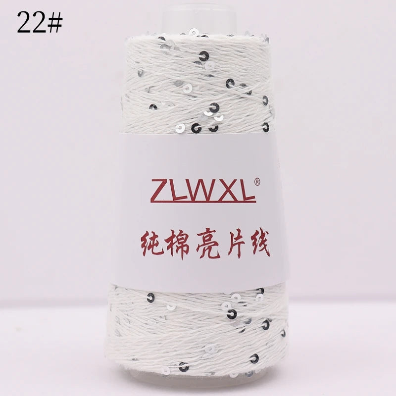   Блэк – fil de coton à paillettes, 100g, 800M, 3mm, décoration tricotée, crochet à la main, tricot jaune