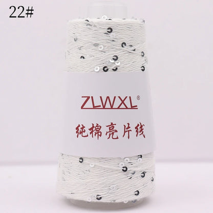   Блэк – fil de coton à paillettes, 100g, 800M, 3mm, décoration tricotée, crochet à la main, tricot jaune