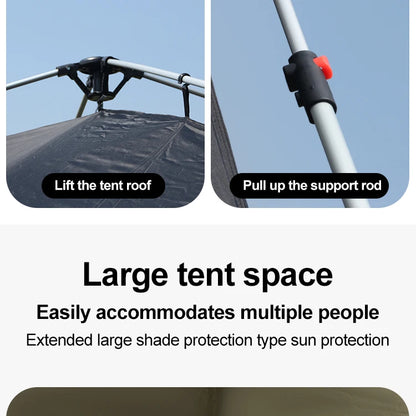 Tente de camping instantanée octogonale Sonuto, grande tente familiale avec structure en aluminium, résistante au vent et à l'eau, abri solaire pour la plage