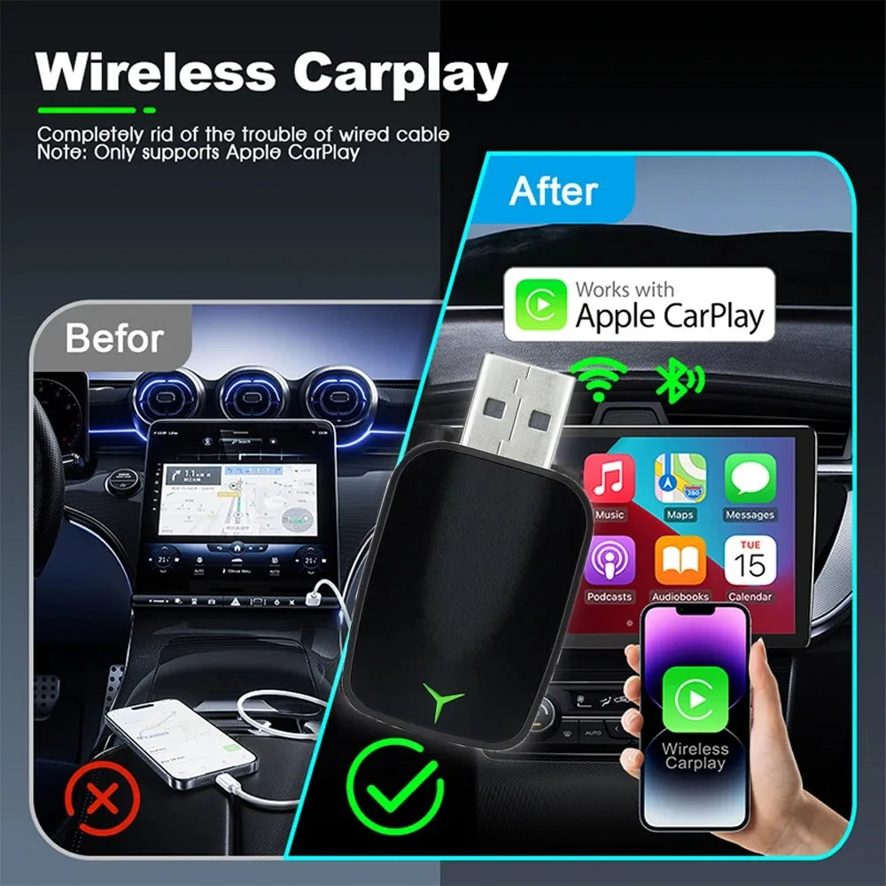2026 nouveau adaptateur sans fil CarPlay Android Auto sans fil Mini boîte intelligente Plug and play sans fil CarPlay et Android Auto nouvel adaptateur
