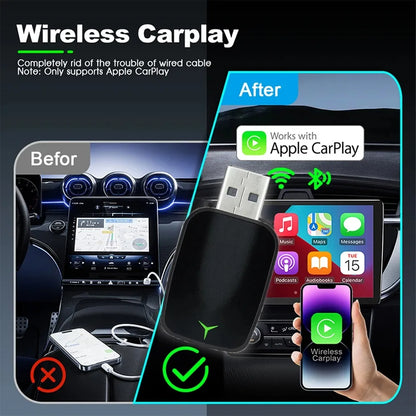 2026 nouveau adaptateur sans fil CarPlay Android Auto sans fil Mini boîte intelligente Plug and play sans fil CarPlay et Android Auto nouvel adaptateur