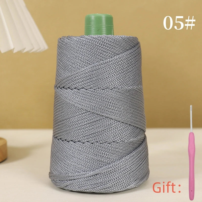 Corde légère au crochet, 250g, 3mm, fil creux cool au crochet, chapeau de soleil d'été, tricot à la main, fils épais, sac, coussin de chapeau