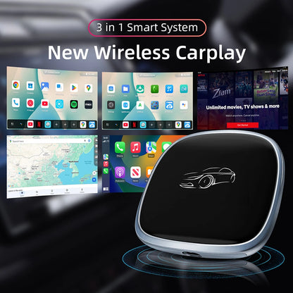2026 CarPlay Ai Box CarPlay Android Auto filaire vers sans fil Android Qualcomm octa-core 4G + 64G Plug and Play