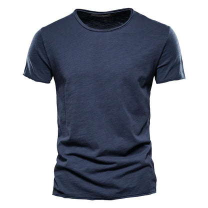 100% coton hommes T-shirt décontracté doux Fitness été mince T-shirts hommes vêtements de maison col rond à manches courtes solide T-shirt pour hommes