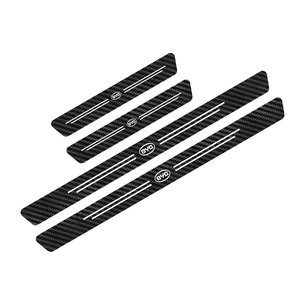 Autocollant de protection de seuil de voiture, 4 pièces, accessoires de voiture pour BYD F3 E6 Yuan Plus Atto F0 G3 I3 Ea1 Song Max Tang Dmi