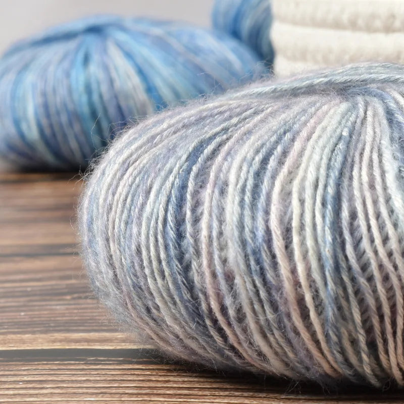 Rouleau de fil à gâteau dégradé, 50g/rouleau, bricolage, laine tricotée à la main, fil Mohair, fil de coton, fil doux au Crochet, vêtements, chapeau, écharpe