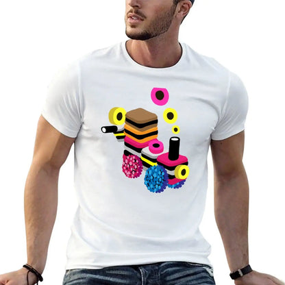 Chemises drôles T-Shirt en coton de qualité Allsorts homme Train réglisse chemises hautes