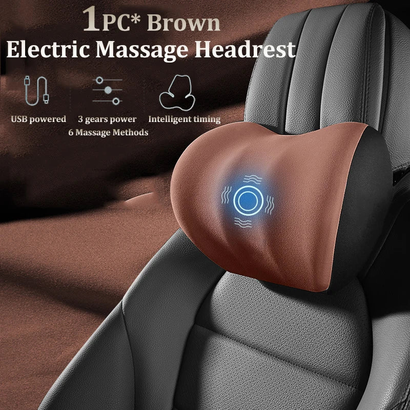 Coussin de dossier électrique pour siège de voiture, massage, sauna, soutien lombaire, vibration de la taille, oreiller cervical, accessoires intérieurs