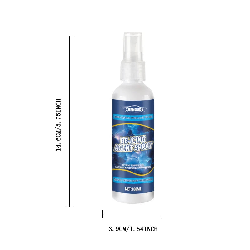 Spray anti-neige et de glace pour vitres de voiture – Convient aux rétroviseurs/fenêtres/portes en hiver – Élimine rapidement le gel et derrite la neige, empêche le congélation et protège votre voiture, un incontour
