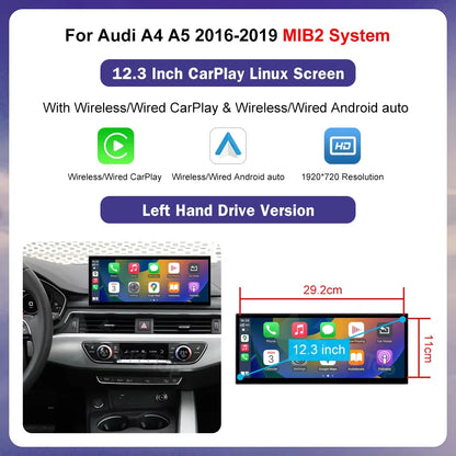 Nouveau Design sans fil CarPlay voiture multimédia pour Audi A4 A5 2016-2019 Support Airplay caméra Radio GPS voiture lecteur écran
