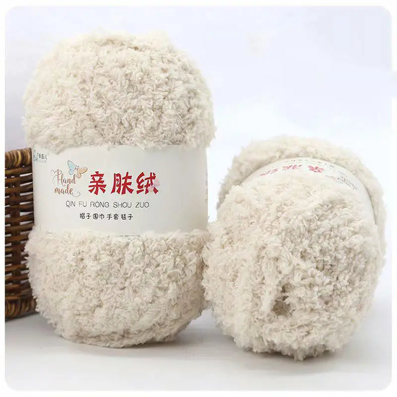 Fil Chenille doux et fin en velours de corail, 50g/paquet, fils de serviette pour tricoter, fil au Crochet, tricot à la main, poupées de bricolage