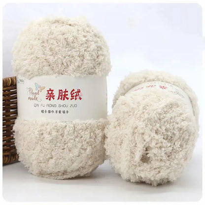 Fil Chenille doux et fin en velours de corail, 50g/paquet, fils de serviette pour tricoter, fil au Crochet, tricot à la main, poupées de bricolage