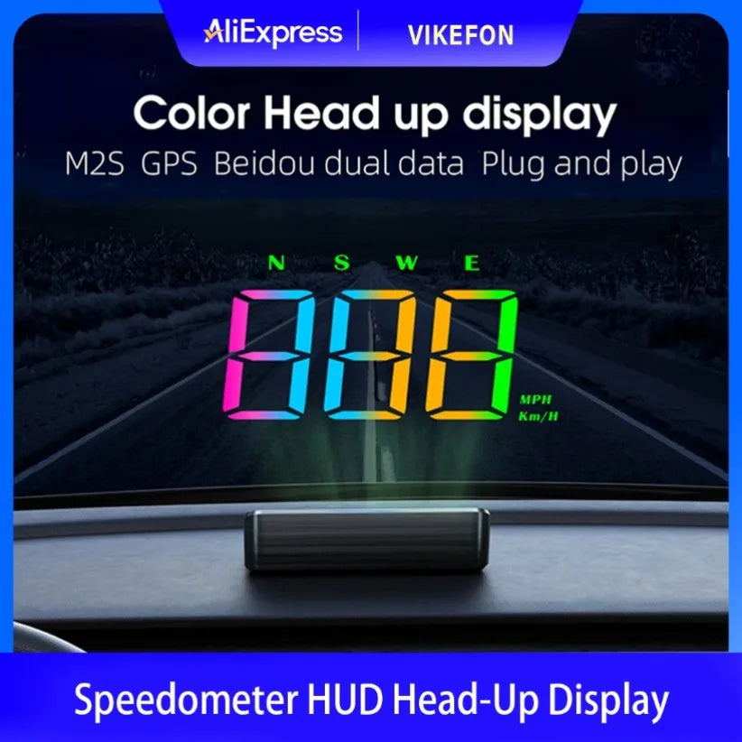 Système de projecteur de compteur de vitesse GPS de pare-brise de voiture HUD avec affichage haute définition alerte de survitesse affiche la vitesse Plug and Play