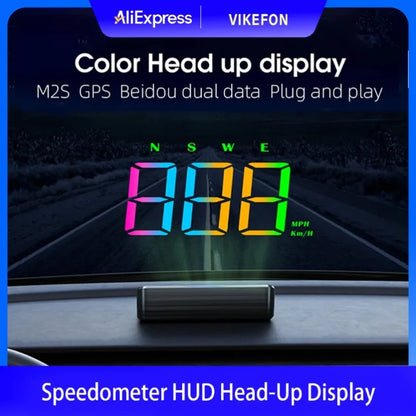 Système de projecteur de compteur de vitesse GPS de pare-brise de voiture HUD avec affichage haute définition alerte de survitesse affiche la vitesse Plug and Play