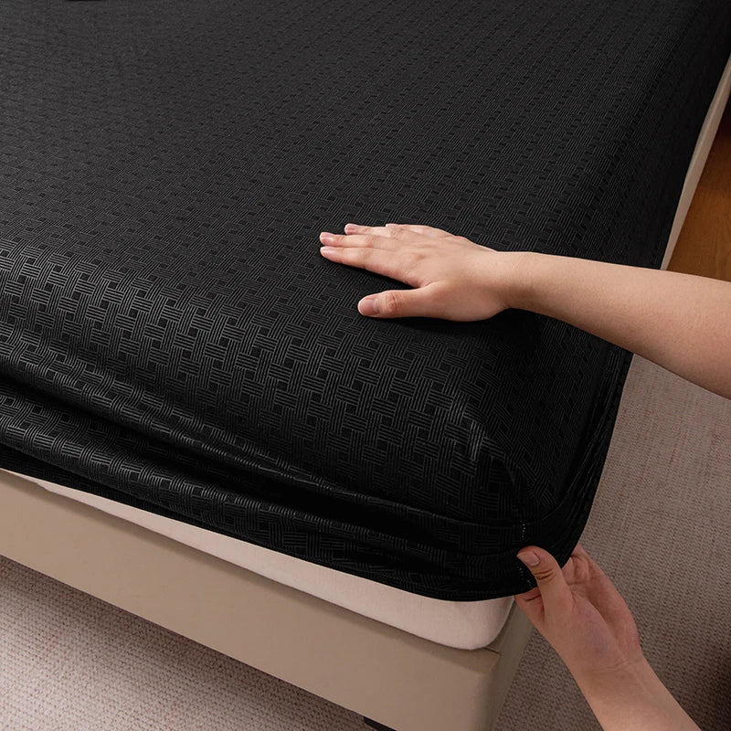 Housse de matelas unie douce pour la maison, drap-housse avec bande élastique pour lit simple, double, king, queen 90/120/150/180/200CM