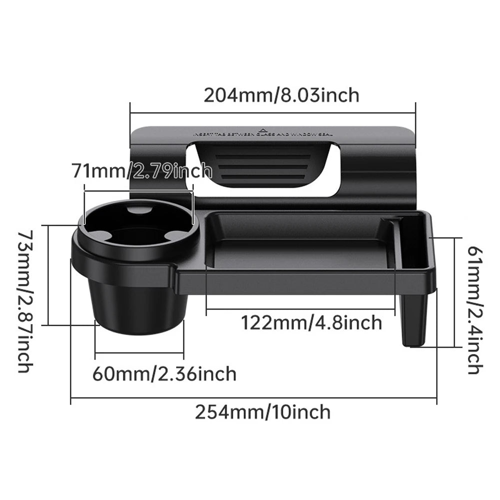 Boîte d'évaluation de voiture multifonctionnelle avec porte-gobelet, porte latérale, fenêtre, fente pour téléphone, confrontStorage T1 pour véhicule