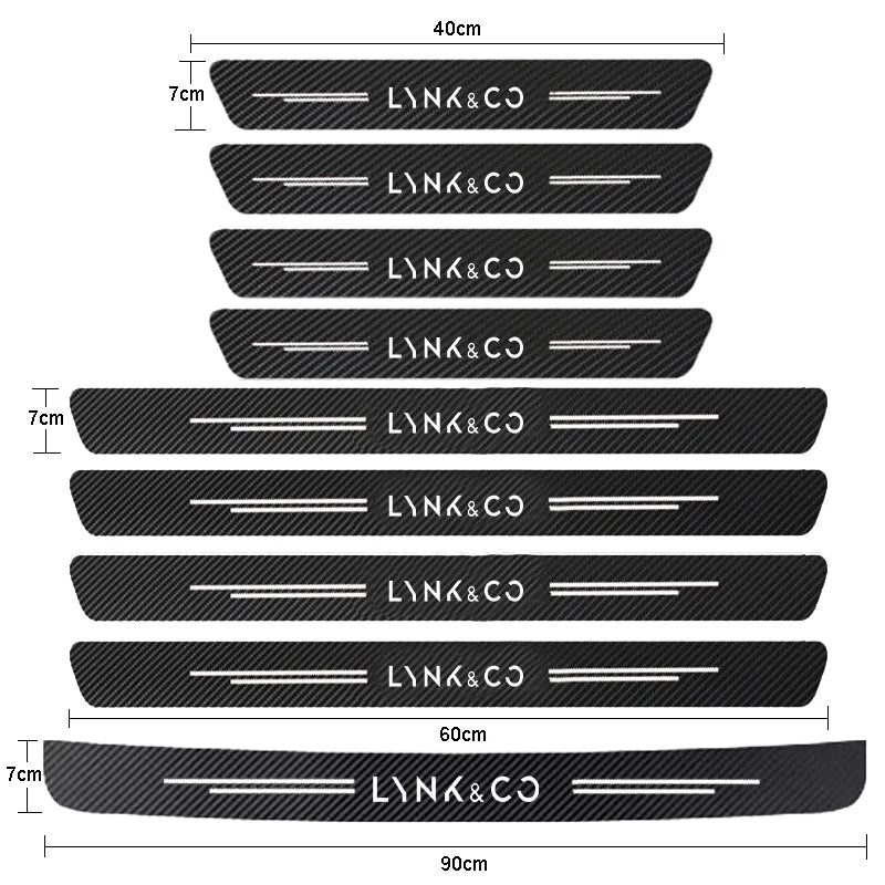 Autocollants de seuil de porte de voiture en Fiber de carbone, pour LynkCo Lynk & Co 05 06 5 6 Lynk Co 05 06 01 1, accessoires