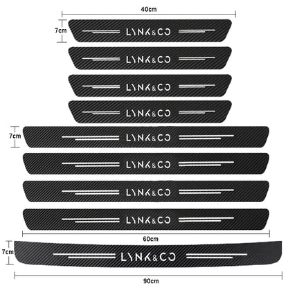 Autocollants de seuil de porte de voiture en Fiber de carbone, pour LynkCo Lynk & Co 05 06 5 6 Lynk Co 05 06 01 1, accessoires
