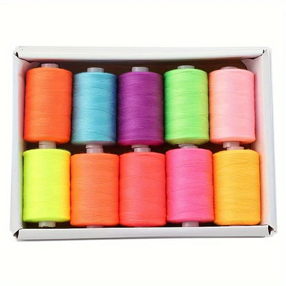 Fil à coudre - 10 fils en polyester pour machine à coudre, quilting et à coudre à la main - Ensemble de 1000 yds par bobine