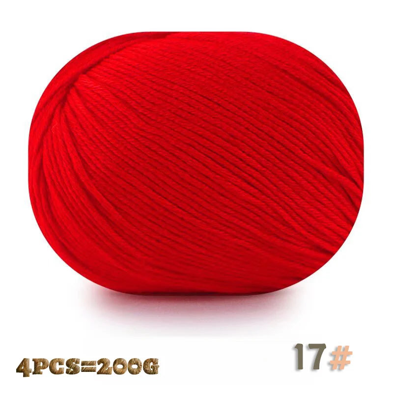 200 g 6 brins de boules de fil doux tricotées faites à la main d'épaisseur moyenne pour la fabrication de pulls, chapeaux, foulards, gants, chaussures en fil, boules de fil doux, 1 pièce = 4 boules = 200 grammes