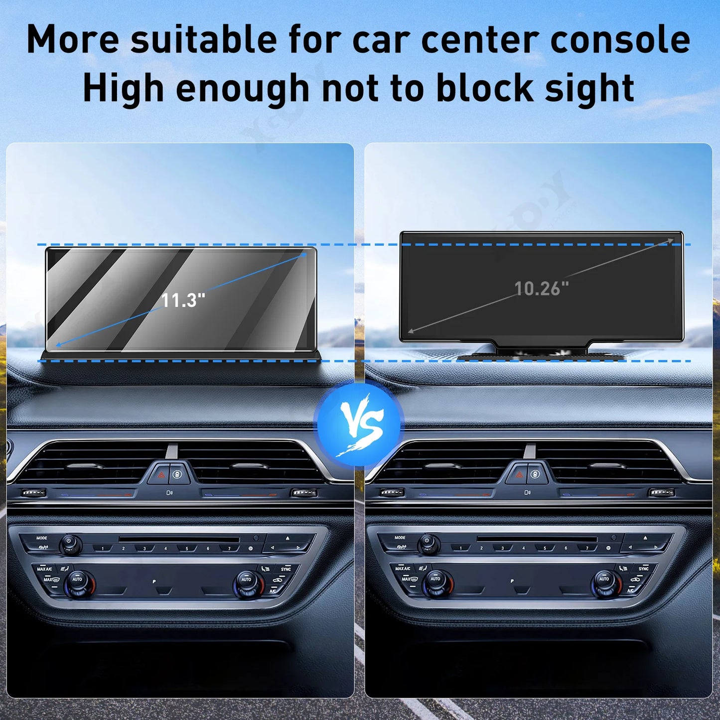 XGODY 11.3 "sans fil CarPlay et Android Auto Dash Cam ADAS 4K DVR Bluetooth Audio AUX GPS Navigation tableau de bord enregistreur vidéo