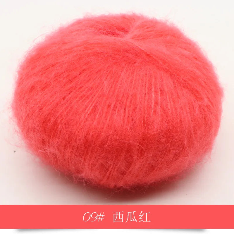 Fil Mohair tricoté à la main, 25g, 1 pièce, ligne de laine chaude au Crochet, pull shwal, écharpe