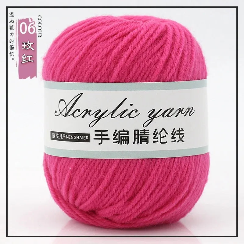 Fil tricoté en acrylique mélangé à 4 brins, avec crochet pour pull, chaussures, pantoufles, écharpe, démarreur tissé à la main pour débutants