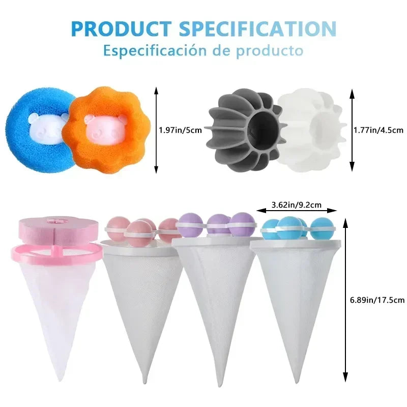 Épilateur pour animaux de compagnie, machine à laver, sac filtrant flottant, boule de linge réutilisable, outils pour livres, attrape-poils de chat